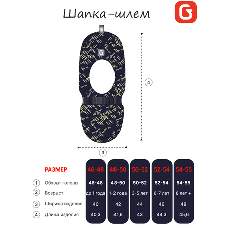 Шапка-шлем GUSTI