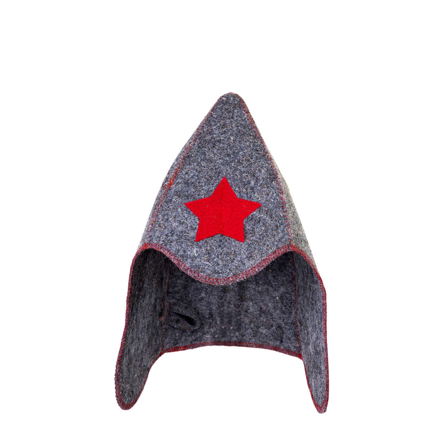 Шапка банная ГлавБаня Будёновка войлок серый - фото 1