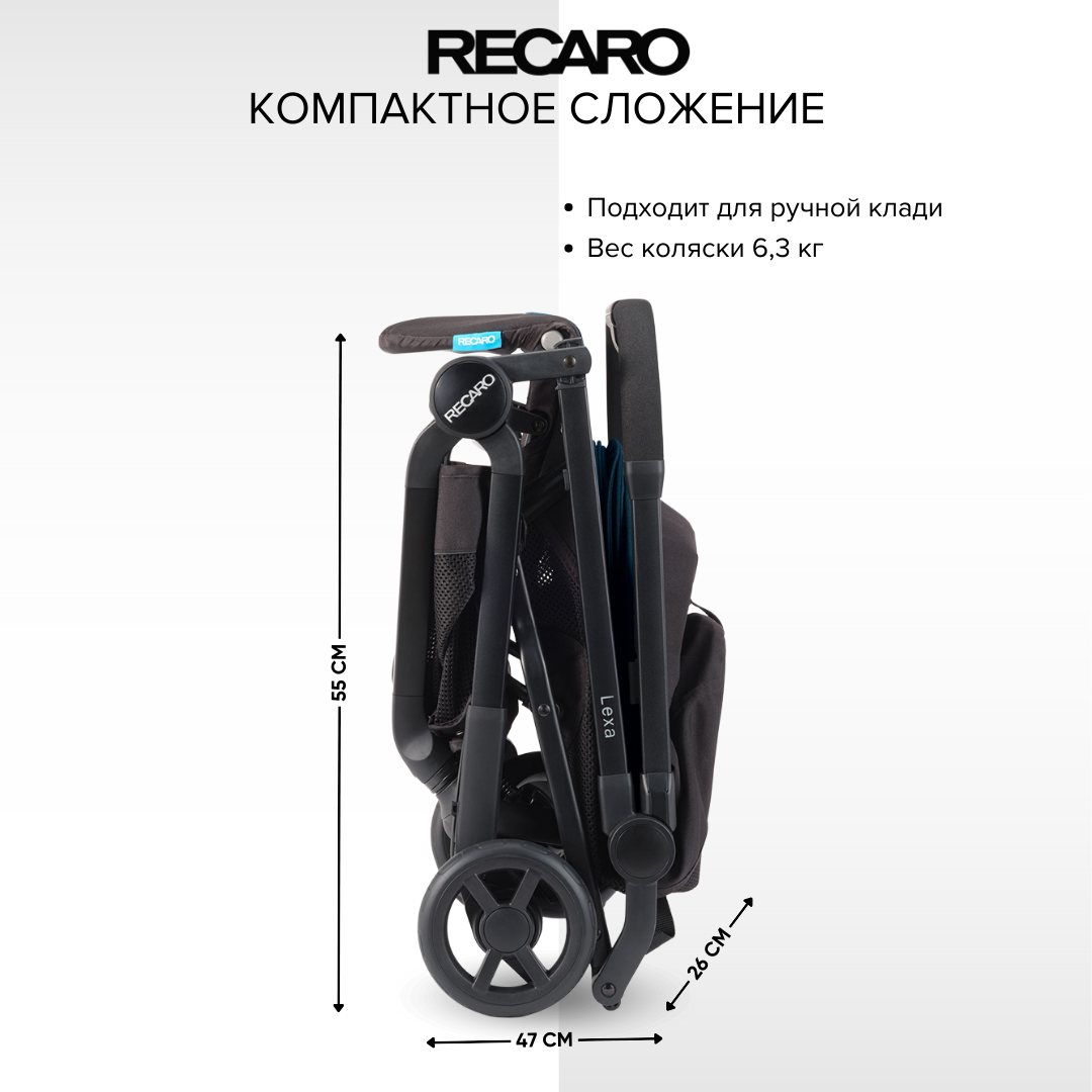 Коляска прогулочная Recaro Lexa Select Teal Green синий - фото 5