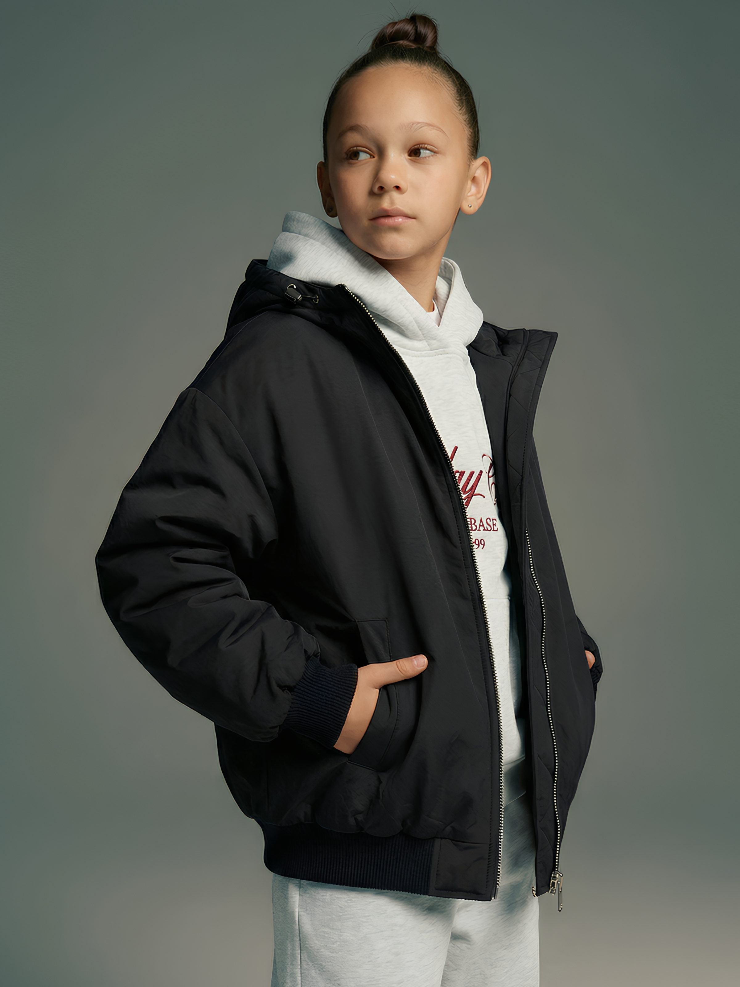 Куртка MIRANAM БомберДетскДевочкиF55Черн - фото 1