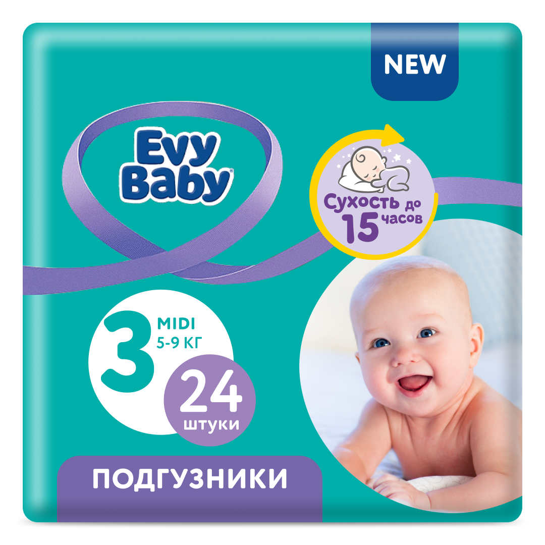Подгузники Evy Baby M 24 шт. - фото 1