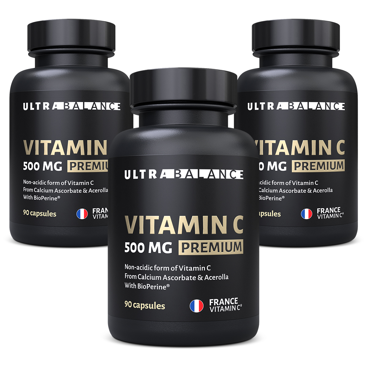 Витамин C 500 Mg Premium для иммунитета UltraBalance бад комплекс для взрослых женщин и мужчин 270 капсул - фото 1