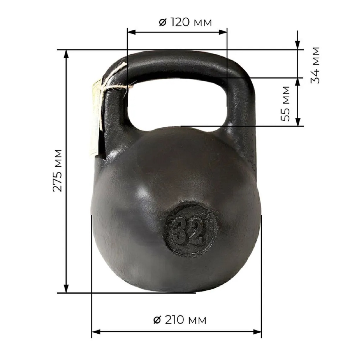 Гиря Титан KMS sport чугунная 32 кг - фото 2