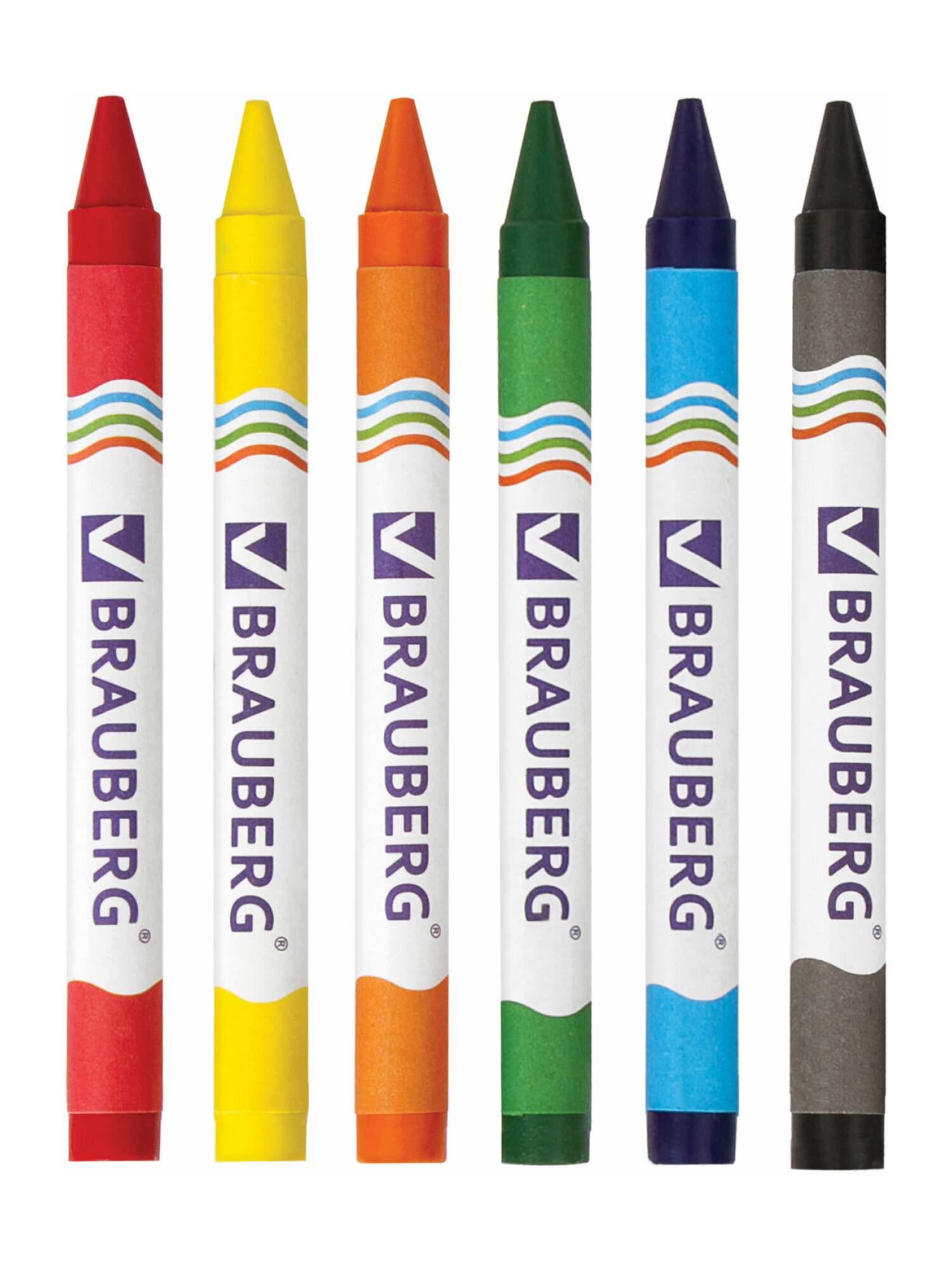 Восковые мелки Brauberg 6 шт. - фото 2