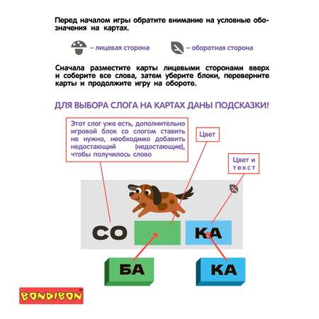 Настольная игра Bondibon Изучаем Слоги и Читаем
