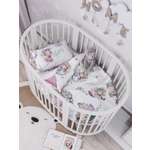 Комплект постельного белья Lemony kids в овальную кроватку Sandra Белый 3 предмета
