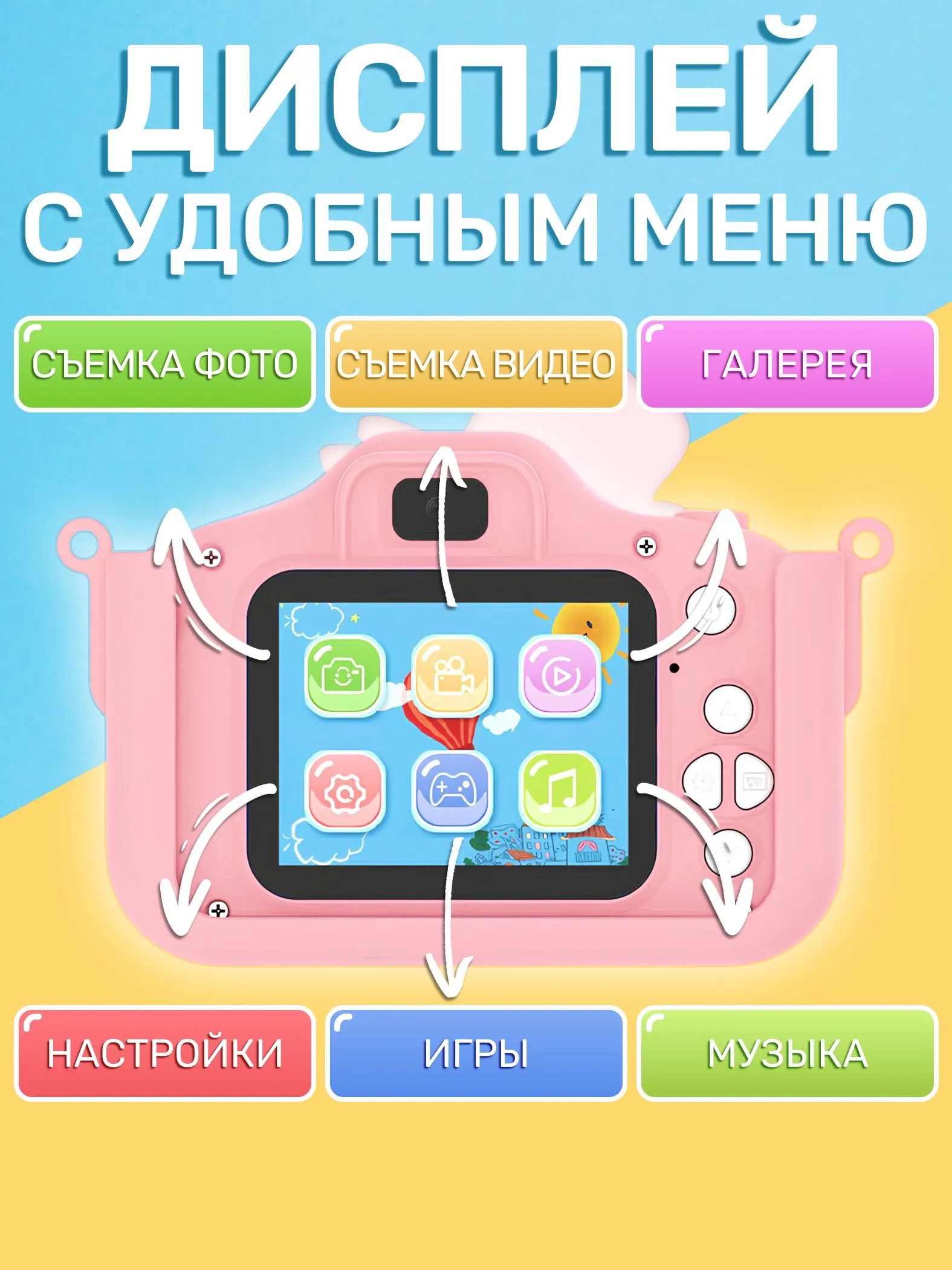 Цифровой фотоаппарат CASTLELADY Фотоаппарат детский Единорог - фото 5