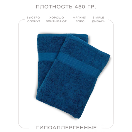Набор махровых полотенец Ночь Нежна Синий