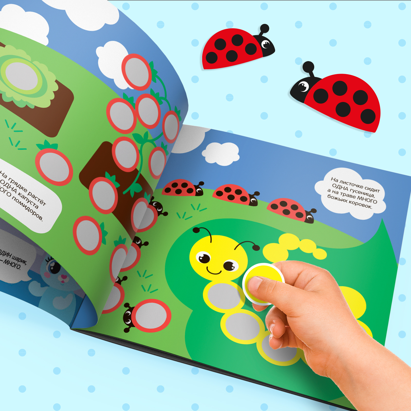 Книжка Буква-ленд с наклейками Умные кружочки Один и много 12 стр - фото 6