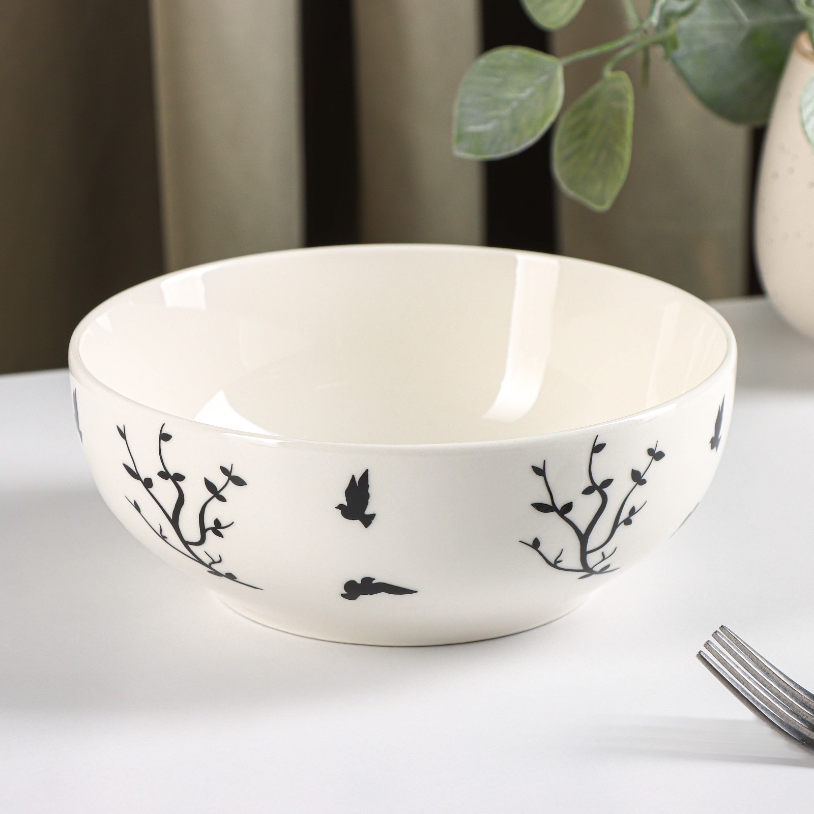 Салатник Доляна «Весенний вечер» 580 мл d=15 5 см цвет белый - фото 1