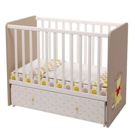 Детская кроватка Polini kids прямоугольная, поперечный маятник (бежевый, белый)