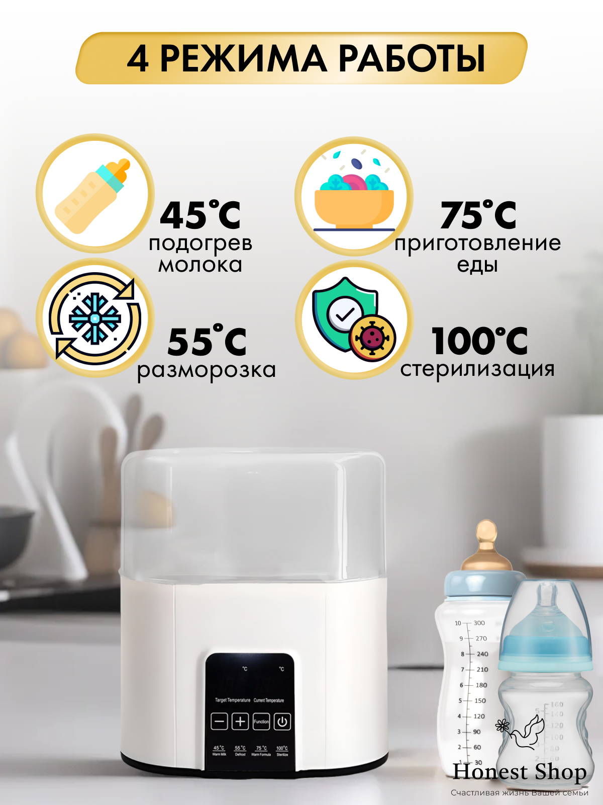Подогреватель стерилизатор Honest Shop П-01 - фото 3