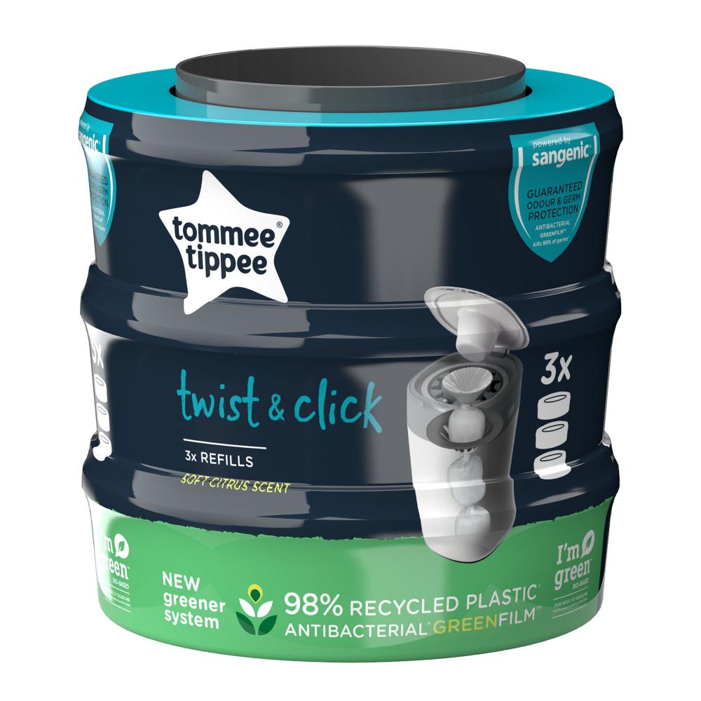 Кассеты для утилизатора Tommee tippee накопителя 3 шт для подгузников Twist Click - фото 1