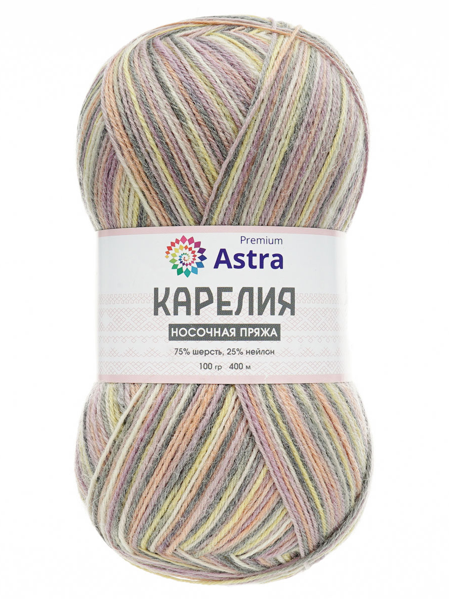 Пряжа для вязания Astra Premium карелия носочная шерсть нейлон 100 гр 400 м цвет 1003 2 мотка - фото 6