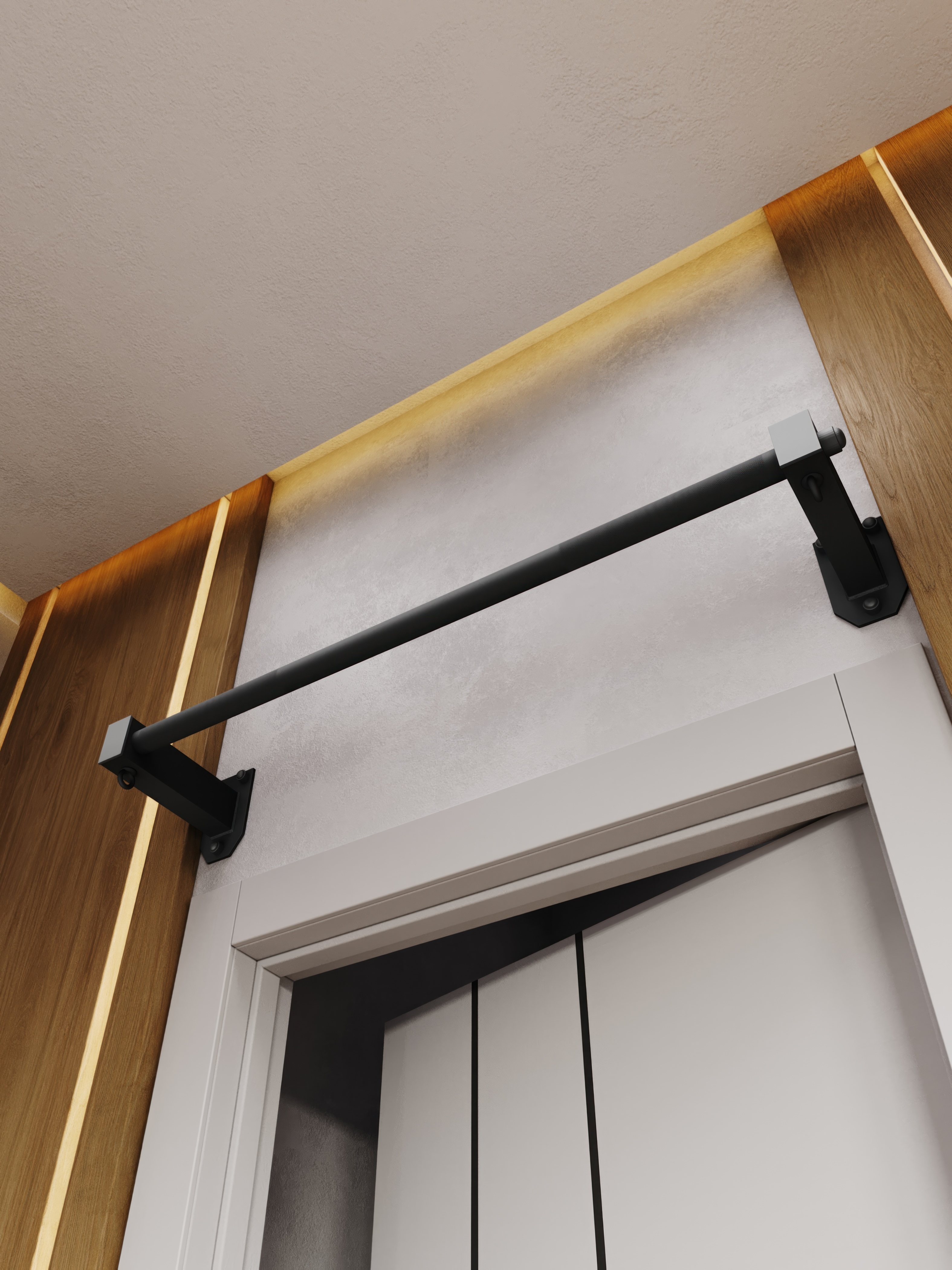 Турник настенный наддверный "Классик" BLACK - стальное рифление - фото 10