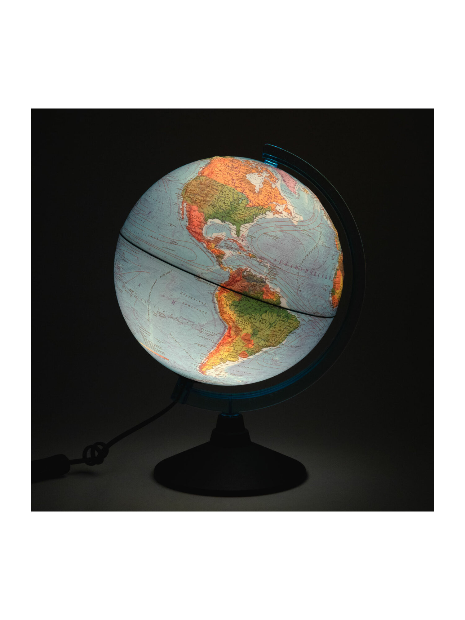 Глобус Globen физический политический с подсветкой рельефный диаметр 25 см - фото 12
