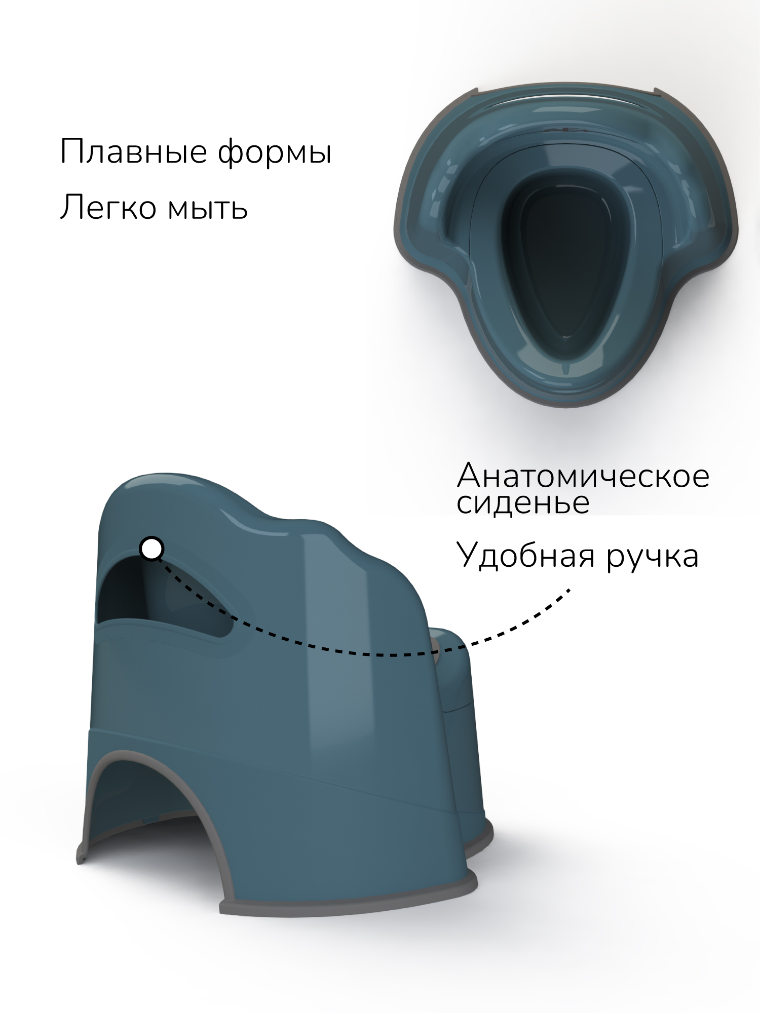 Горшок Amarobaby Ergonomic бирюзовый - фото 4