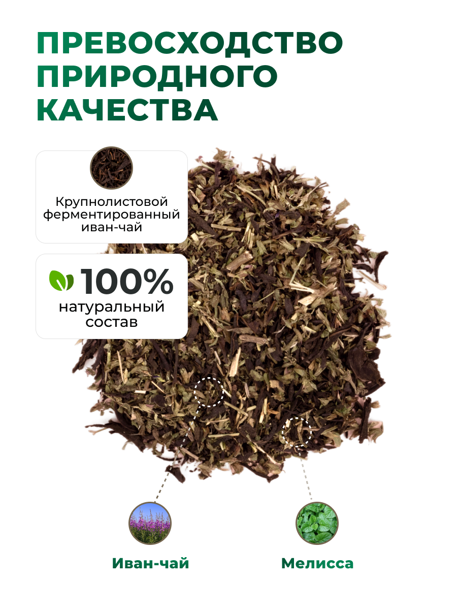 Напиток чайный Предгорья Белухи Иван чай ферментированный с мелиссой 100 г - фото 4