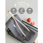 Щипцы кухонные универсальные DeNASTIA Силвуд 32x2.5x8 см силикон бук молочный A000352