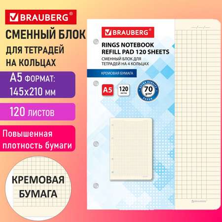 Тетрадь со сменным блоком Brauberg клетка 120 лист.