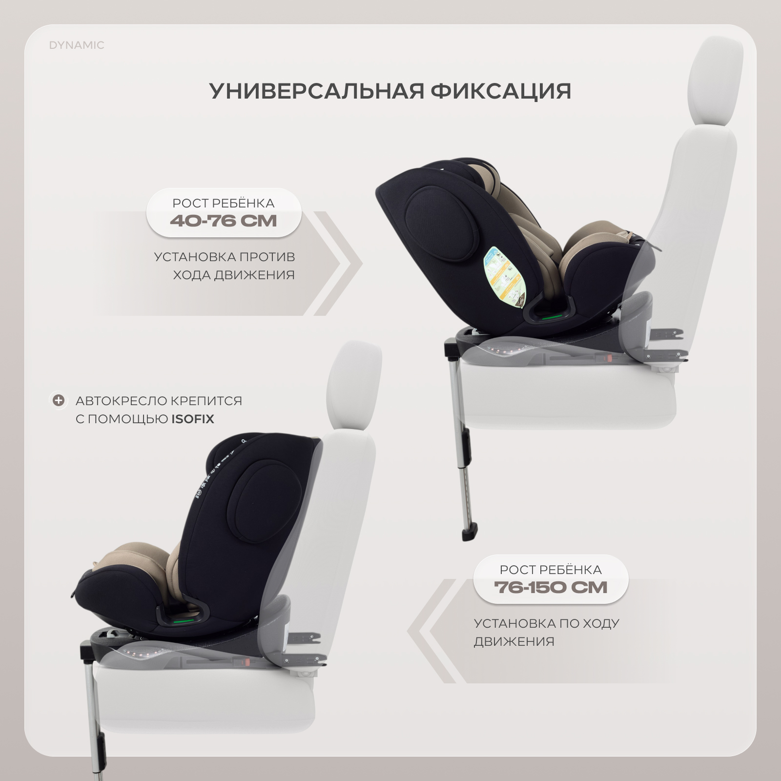 Автокресло Rant Basic Dynamic Isofix 0+/1/2/3 (0-36 кг) коричневый - фото 8