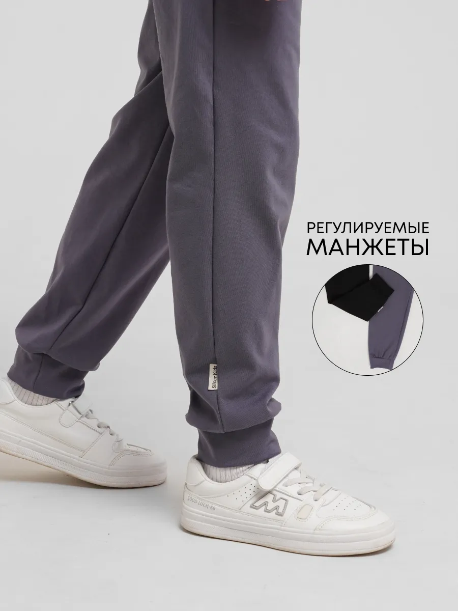 Брюки 2 шт Супер Пупс 2пр/штаны/темно-серый/черный - фото 7