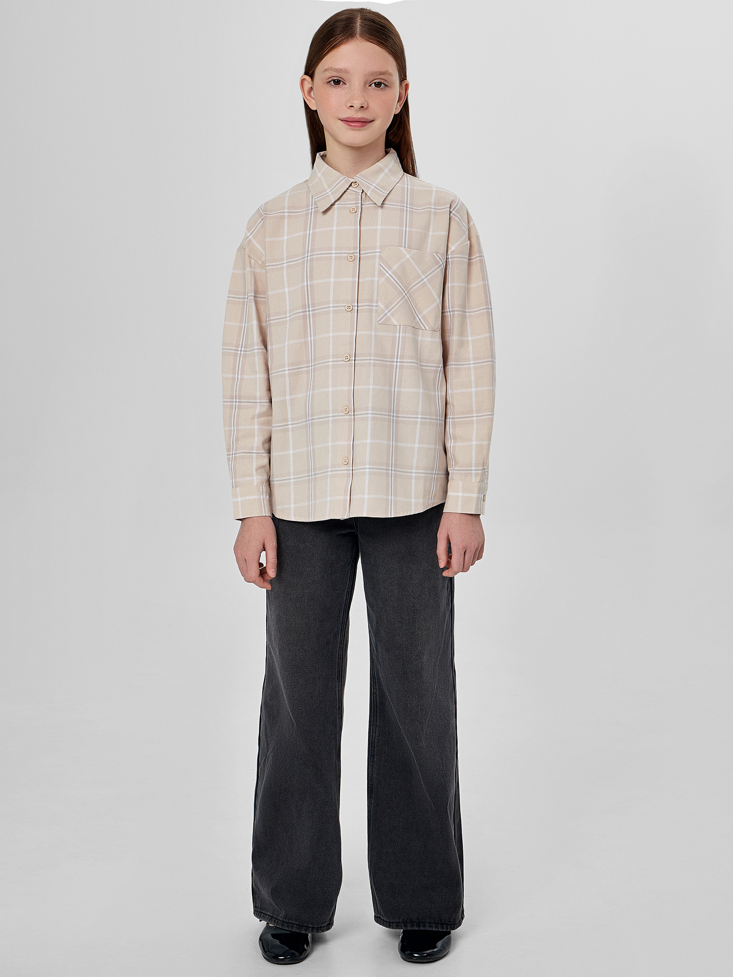 Рубашка Mark Formelle (Марк Формэль) 127981/бежевая клетка - фото 3