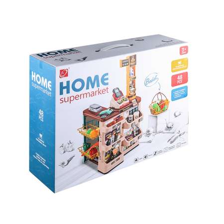Игровой набор Jiacheng продукты, тележки и корзинки, прилавок, касса