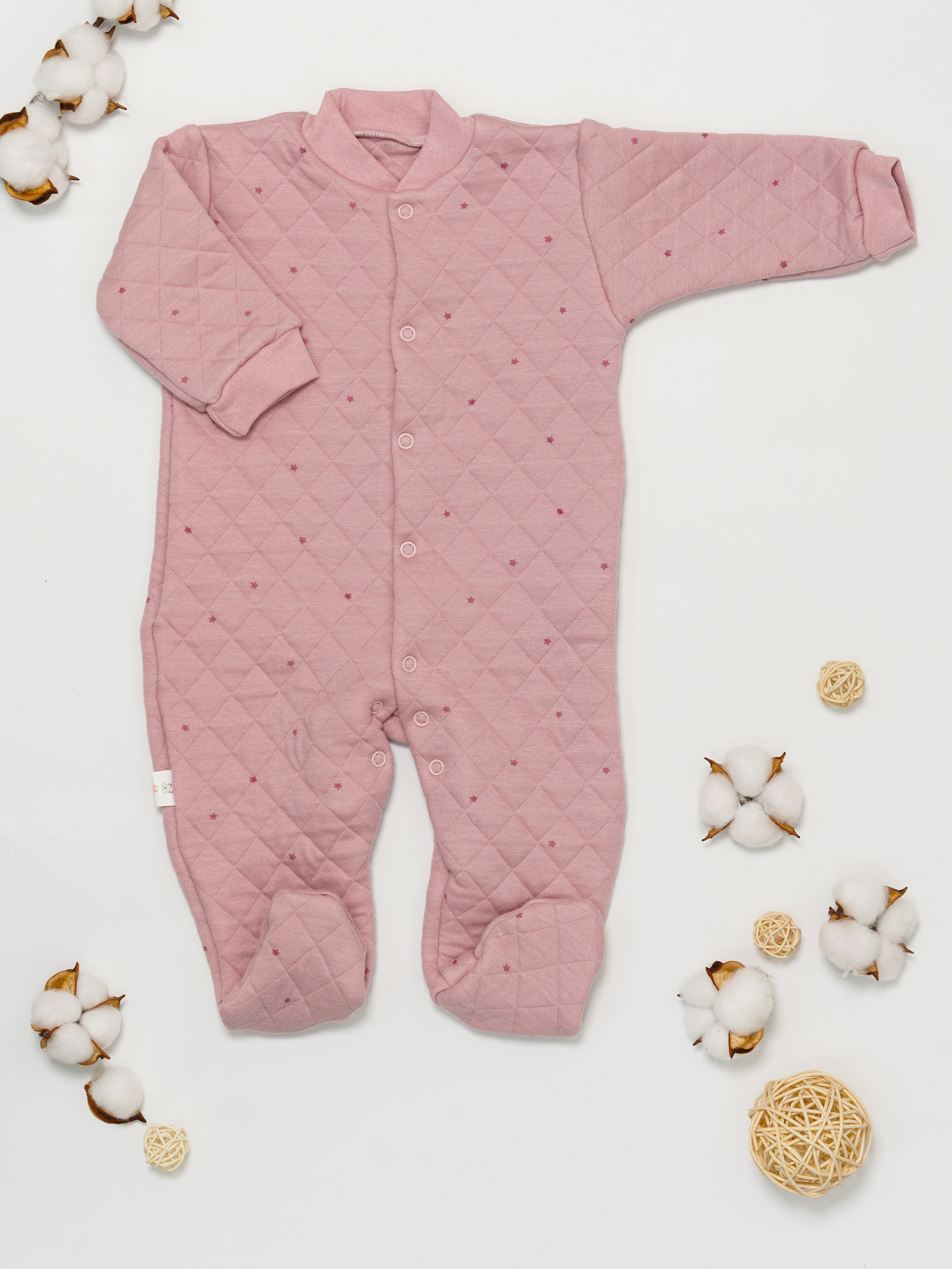 Комбинезон МАЛЫШЕЕВО Капит звезды розовый - фото 1