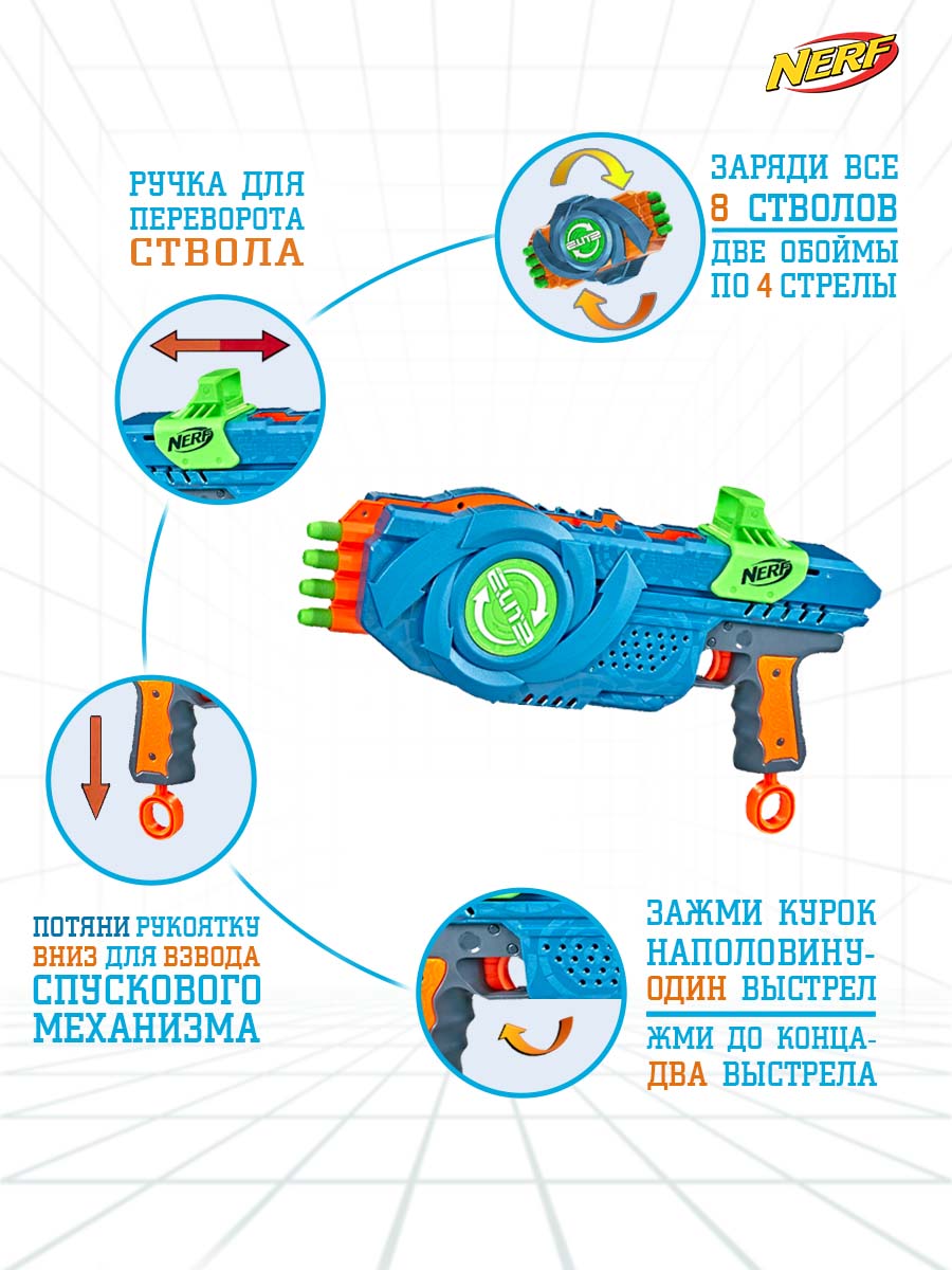 Бластер Nerf Nerf Элит 2.0 Флип 8 - фото 3