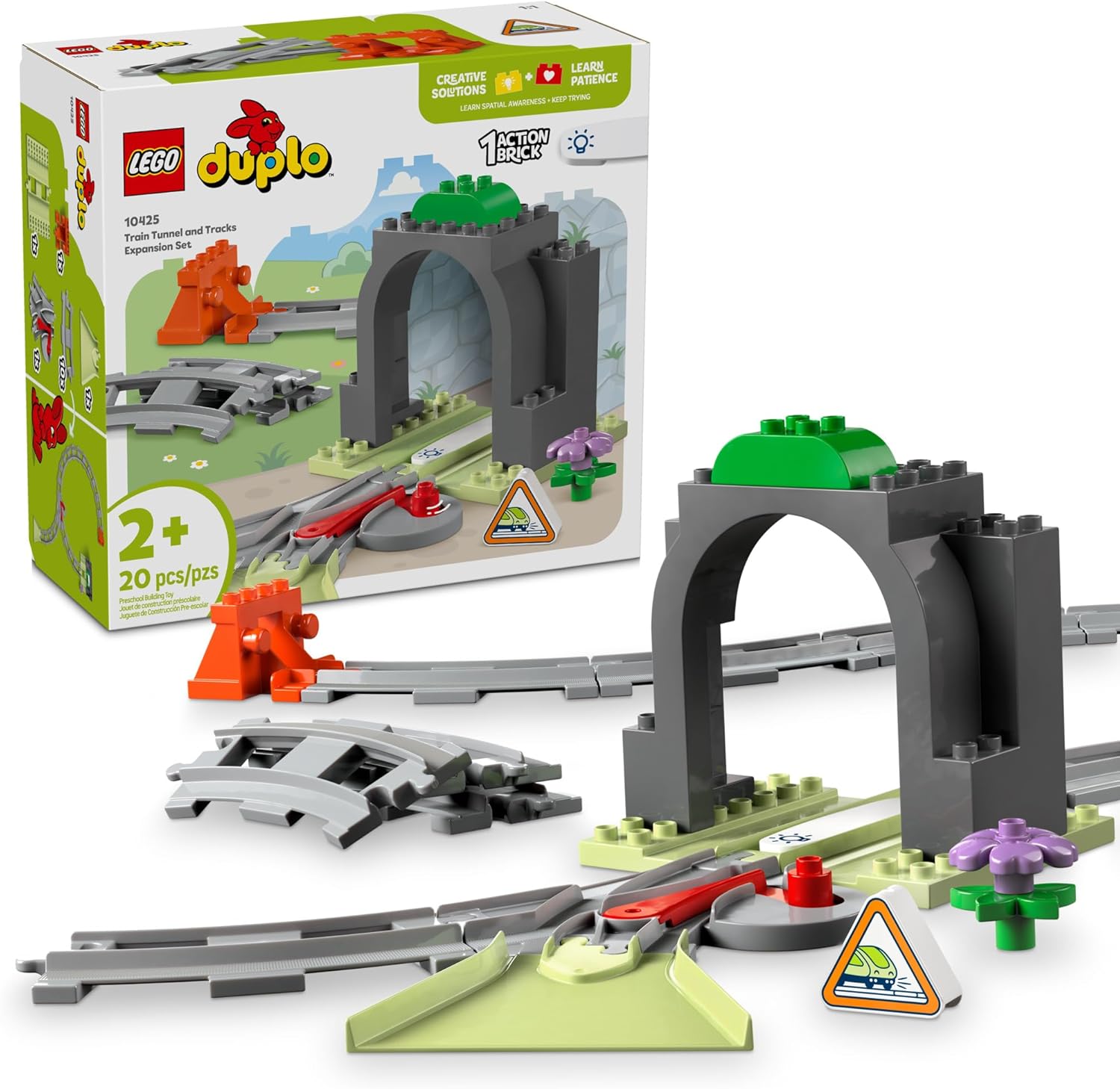 Конструктор LEGO DUPLO Железнодорожный туннель и пути 20 дет. - фото 1