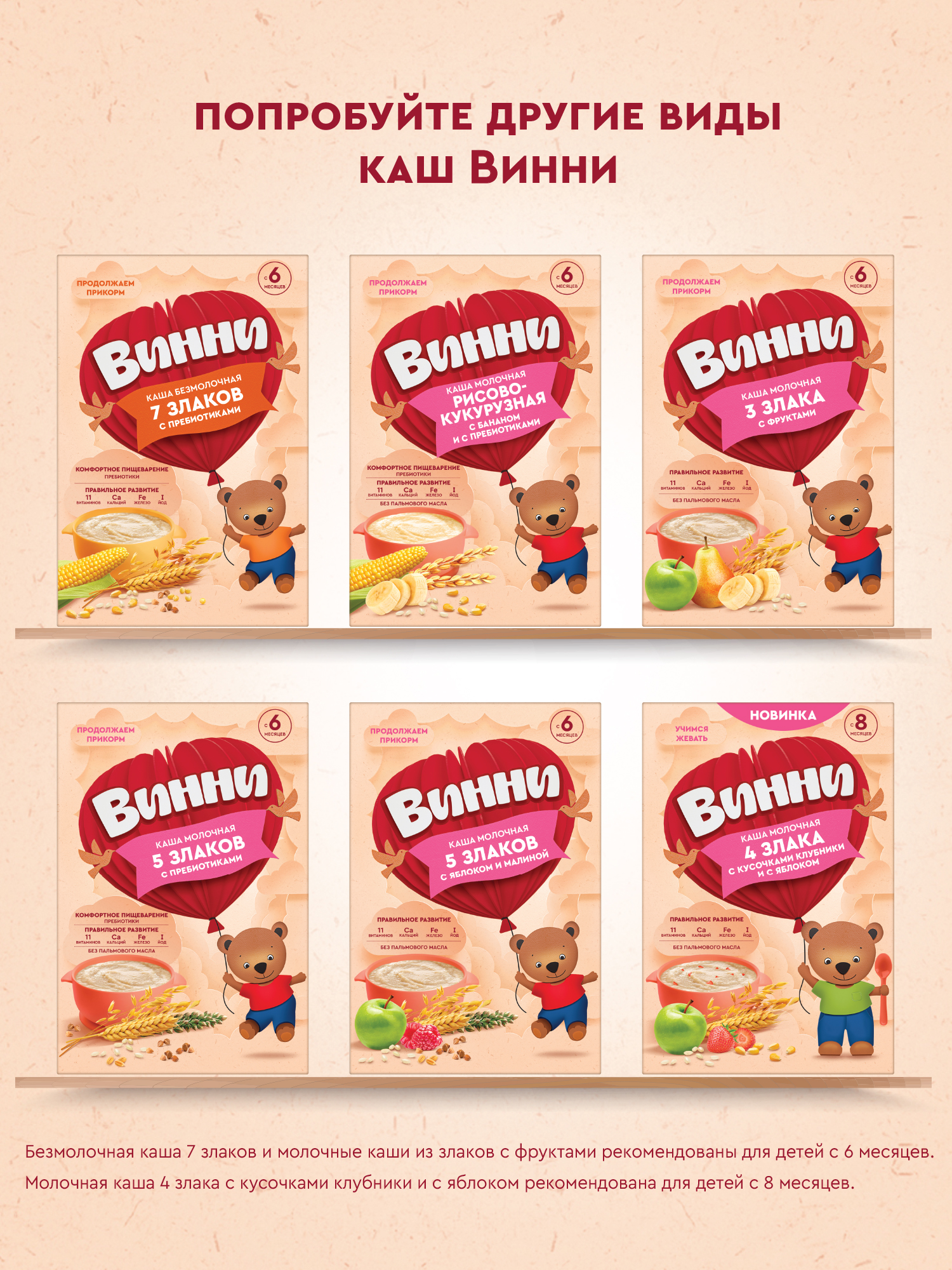 Каша Винни молочная 3 злака с манго и бананом 200 г с 6месяцев - фото 12