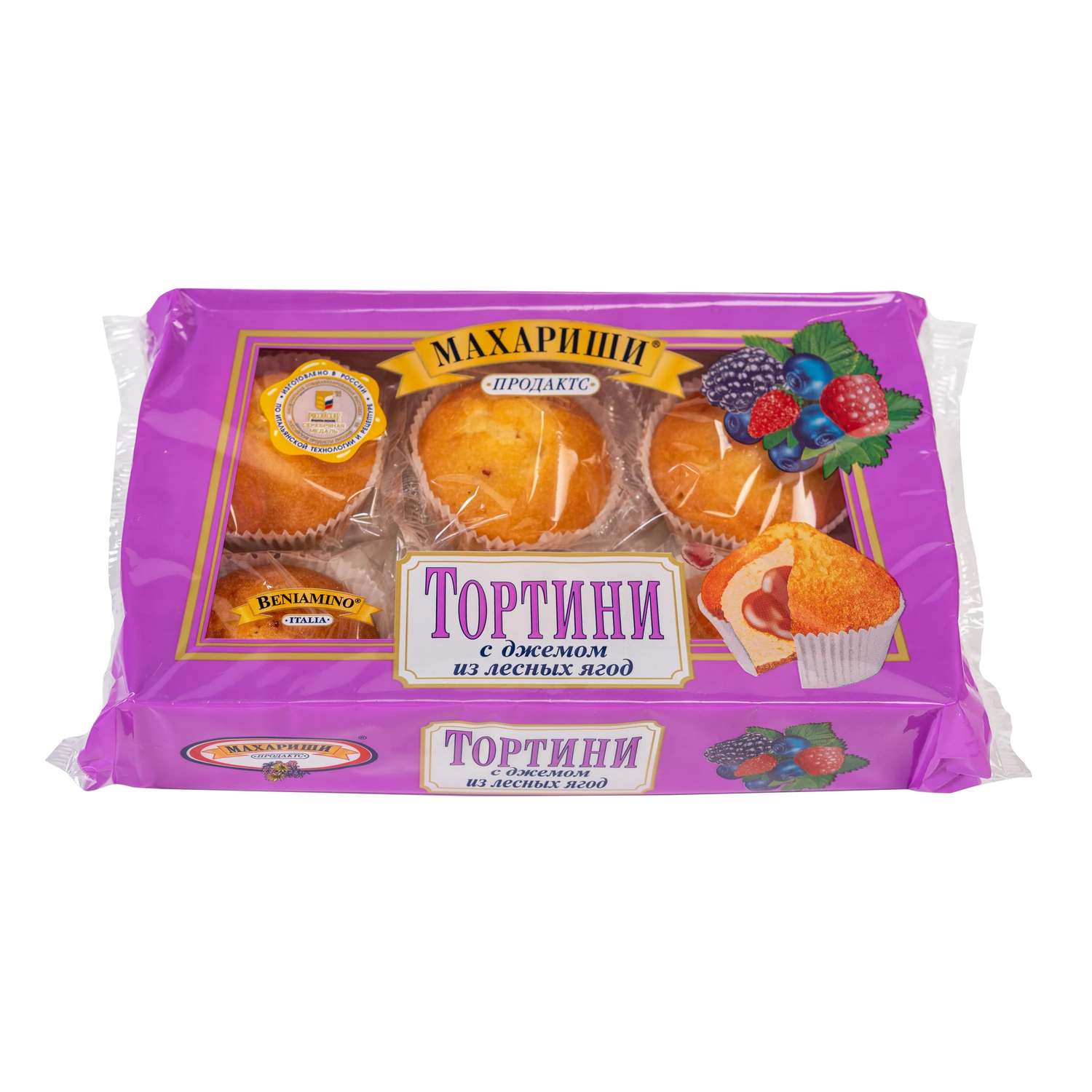 Кексы Махариши Тортини с джемом из лесных ягод 200г - фото 1