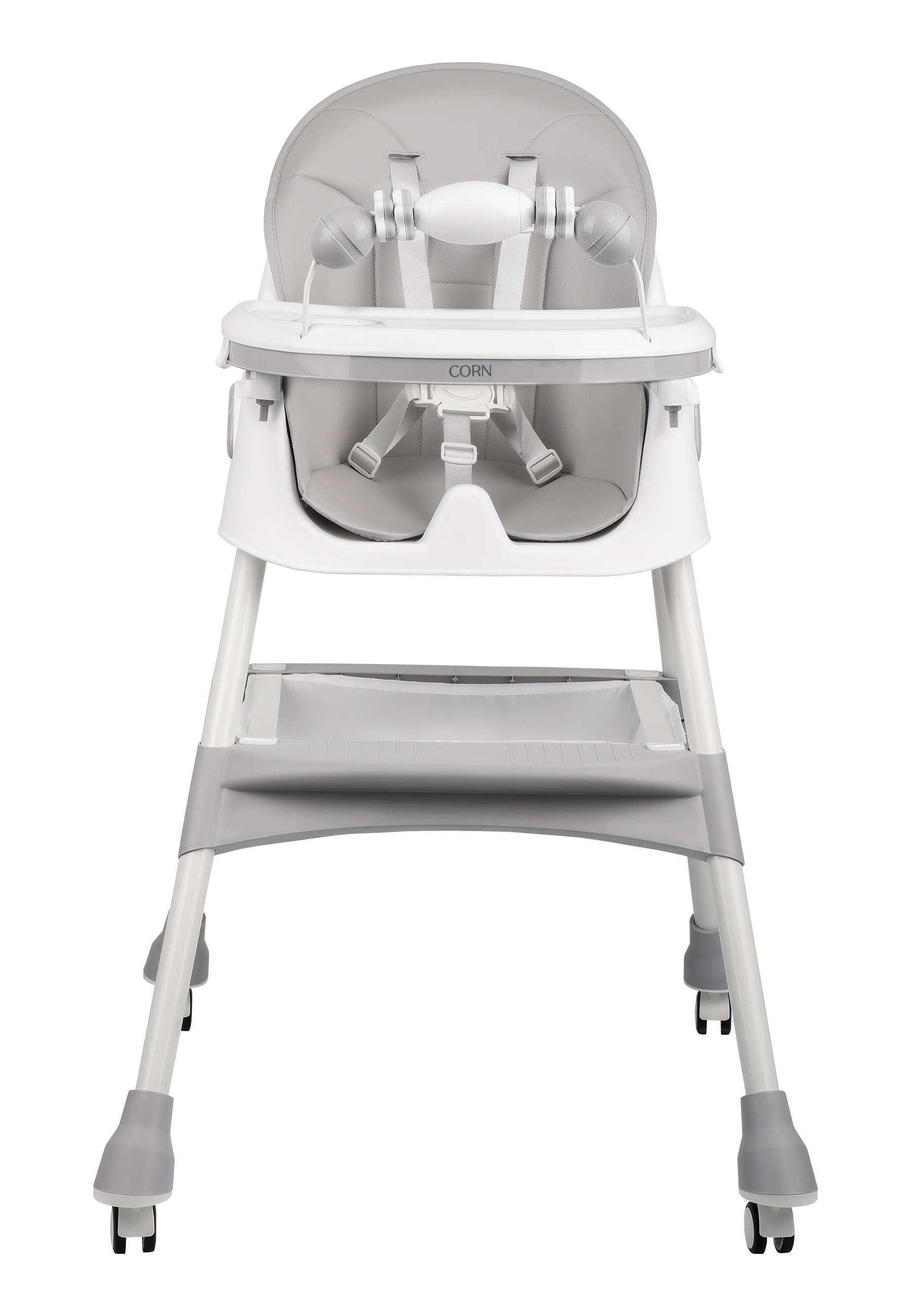 Стульчик для кормления Indigo Corn светло-серый - фото 4