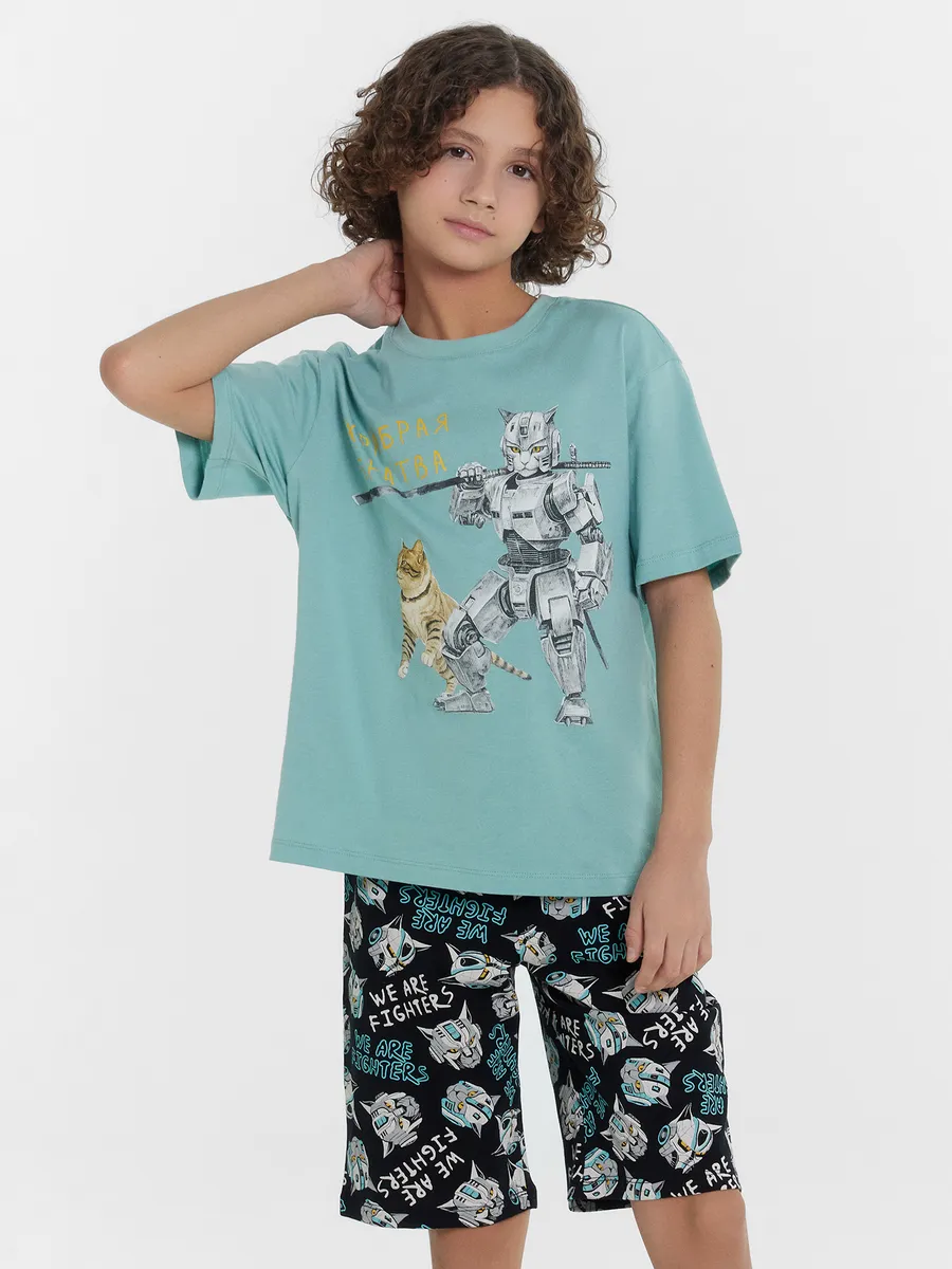 Изображение товара Пижама Mark Formelle для мальчика из хлопка с шортами