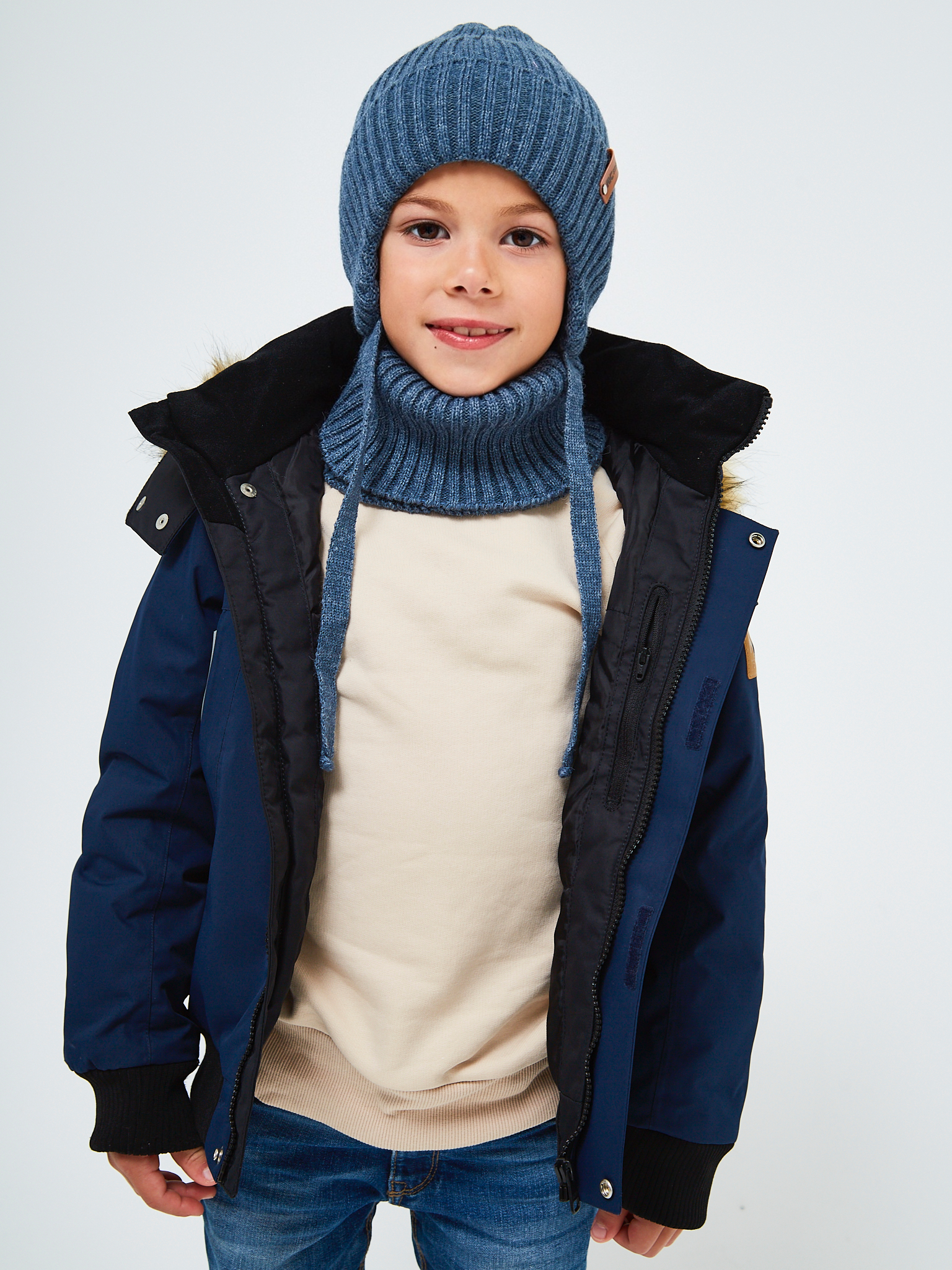 Шапка и снуд NYCkids NYC-H-56-zaviazki-jeansB - фото 9