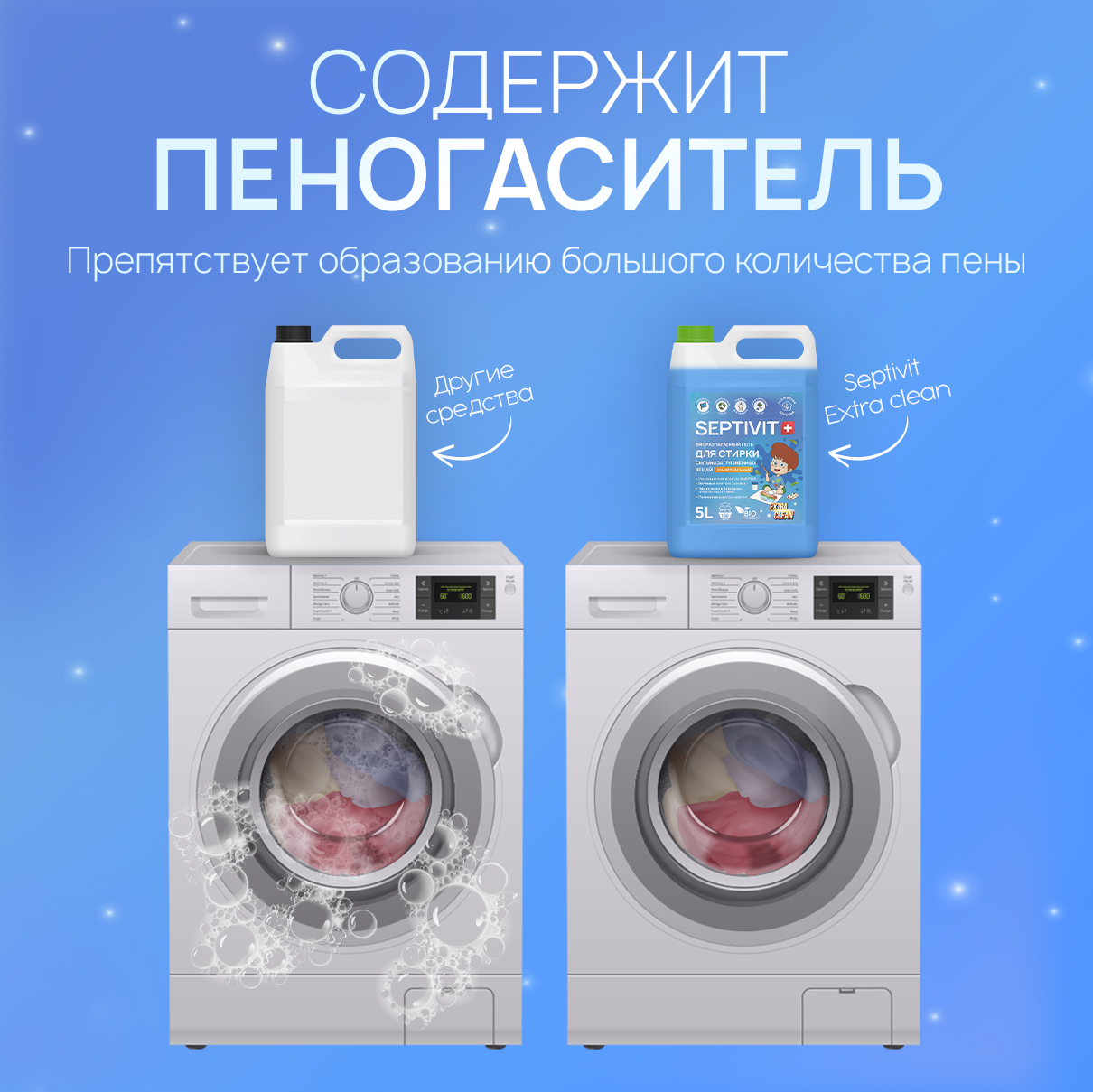 Гель для стирки SEPTIVIT extra clean универсальный 5л - фото 10