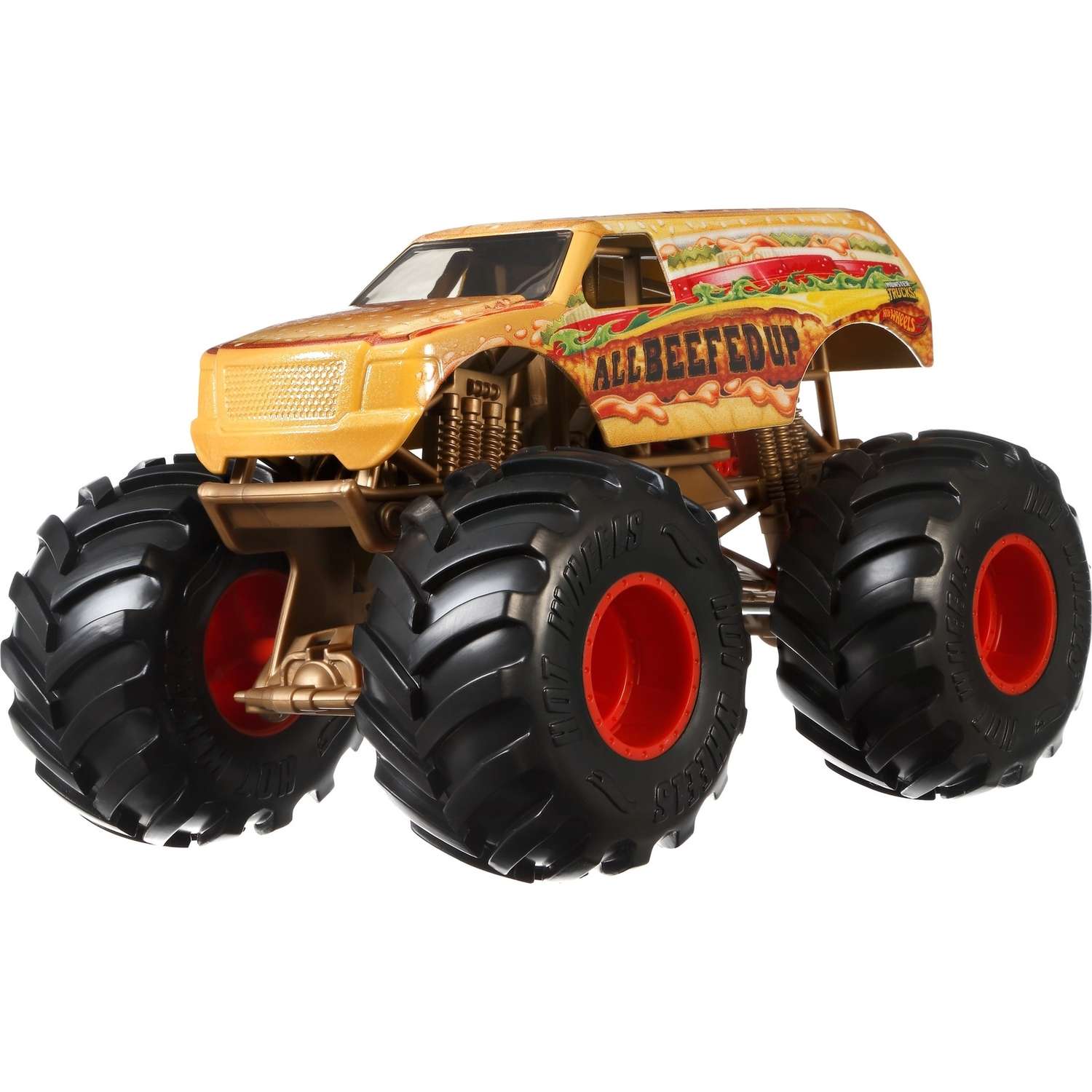 Автомобиль Hot Wheels Monster Tracks Олл Бифид Апп 1:24 FYJ83 - фото 4