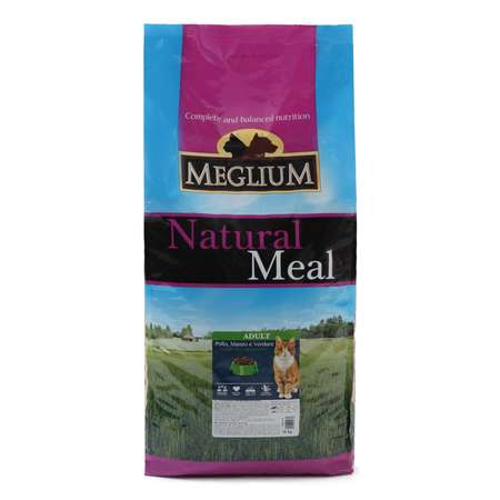 Корм сухой для кошек Meglium Adult 15кг говядина-курица-овощи