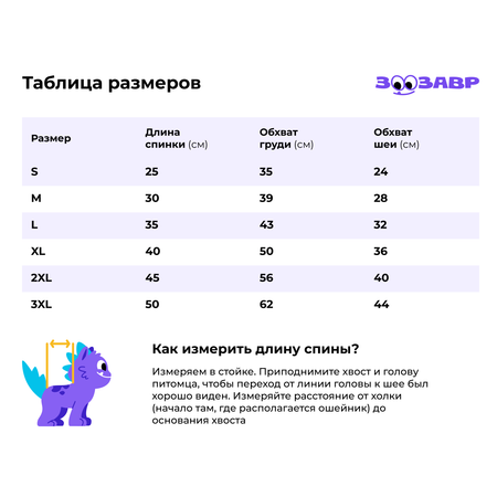 Комбинезон для собак и кошек Зоозавр