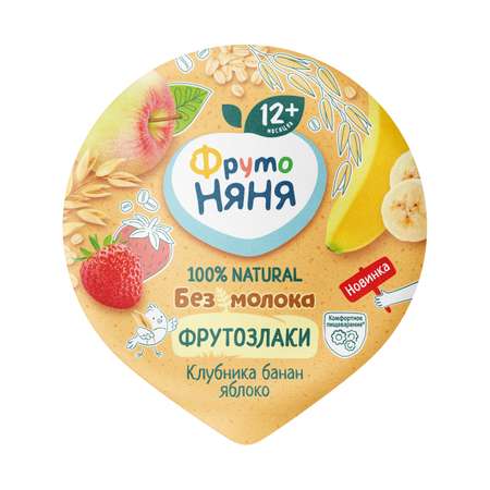 Десерт овсяный ФрутоНяня клубника-банан-яблоко 140г с 12месяцев