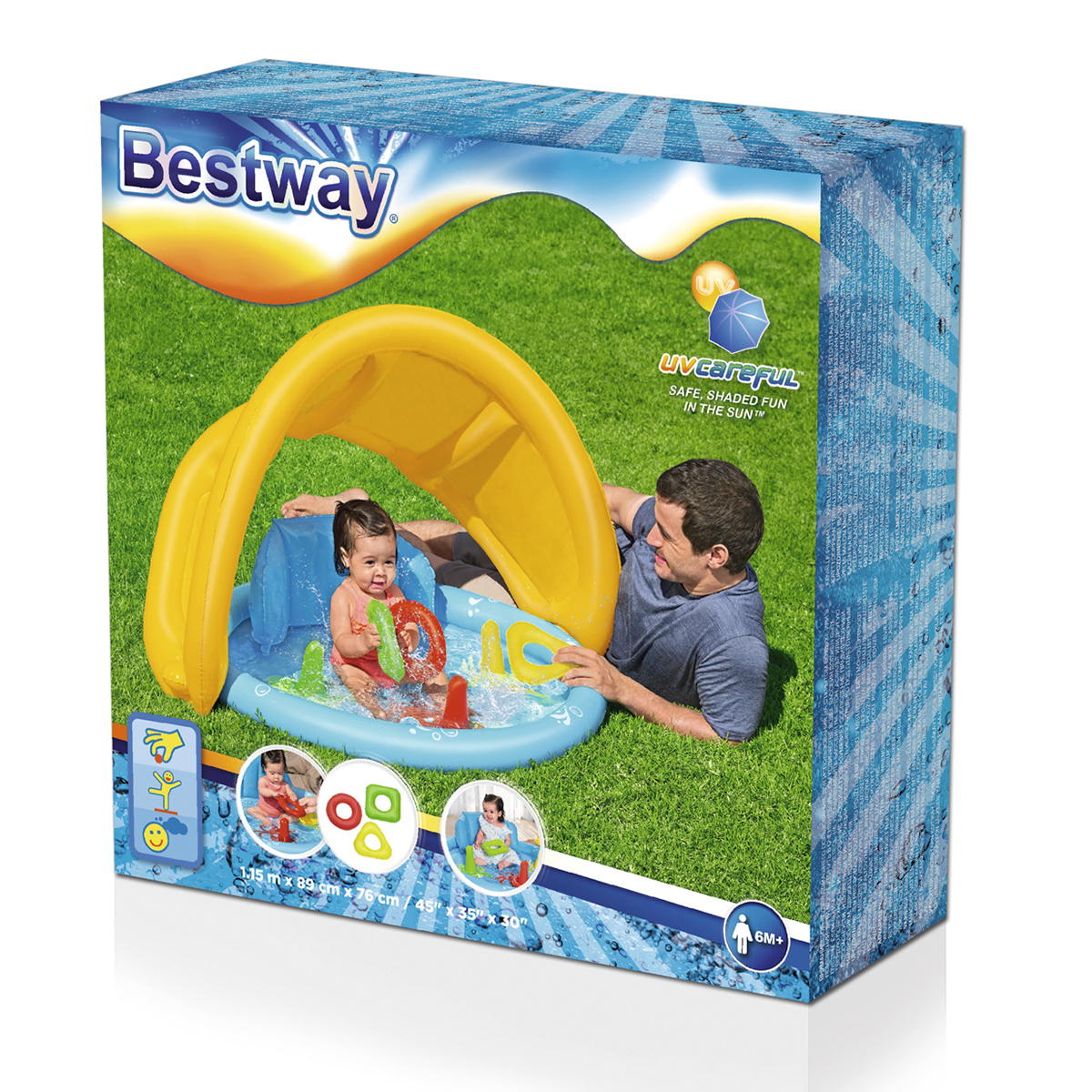 Бассейн надувной BESTWAY с навесом 115x89x76см 52568 - фото 6