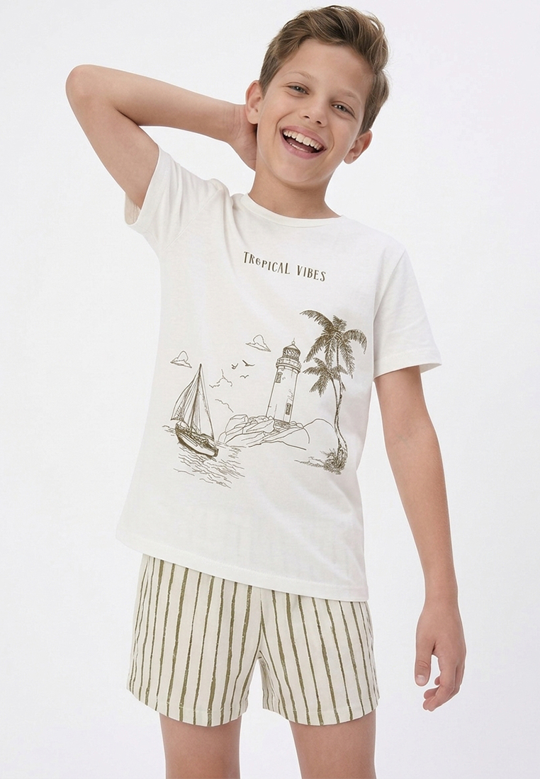 Изображение товара Летний комплект для мальчика футболка и шорты YOULALA 140