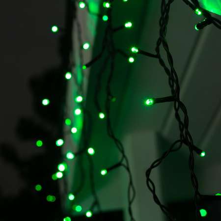 Гирлянда Luazon «Бахрома» IP44 УМС тёмная нить 160 LED свечение зелёное 220 В