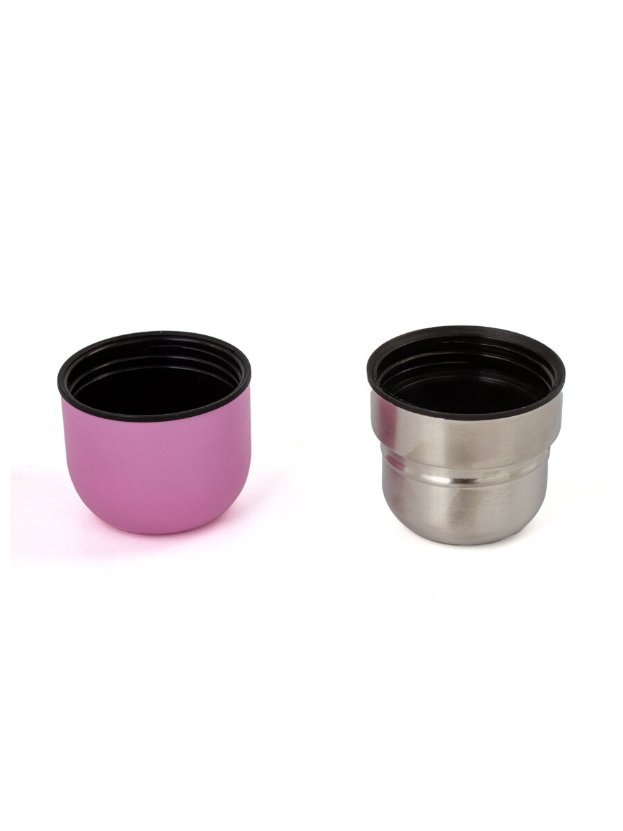 Термос Лайма классический с узким горлом 2 чашки 0.5 л нержавеющая сталь розовый - фото 18