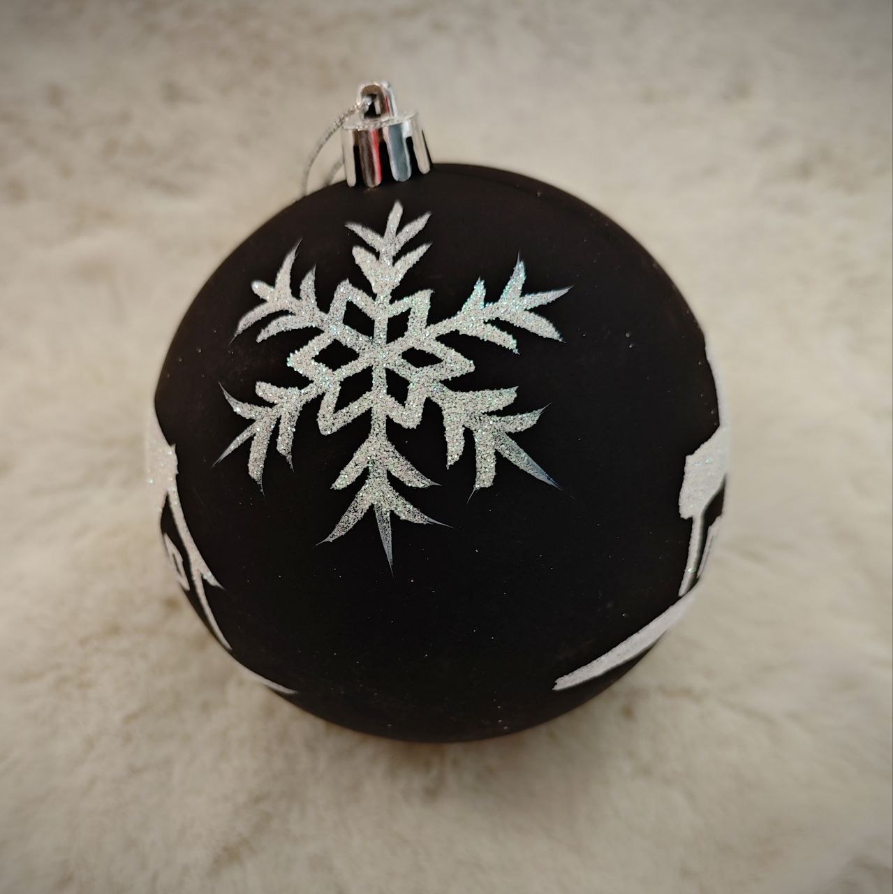 Шар новогодний черный 8см Магия праздника MAG1959 - фото 2