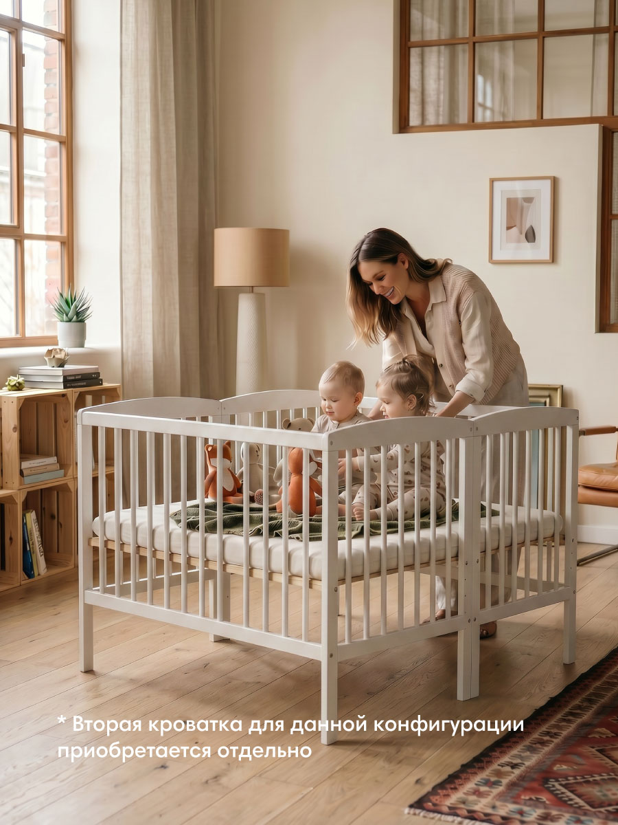 Детская кроватка OLANT BABY Sova Mini 90х50см, без маятника (белый) - фото 6