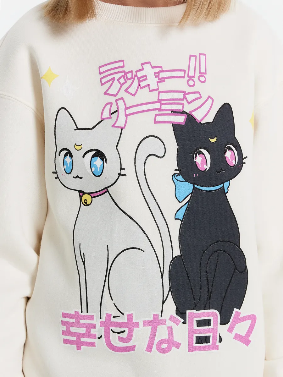 Свитшот Mark Formelle (Марк Формэль) 127916/слоновая кость +печать - фото 5