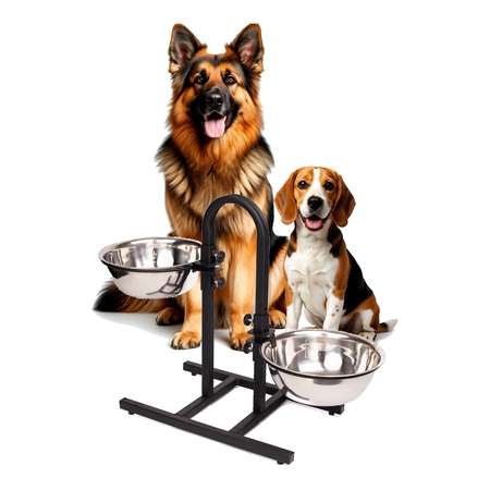 Подставка с 2 мисками INFILD по 2.5 литра разноуровневая