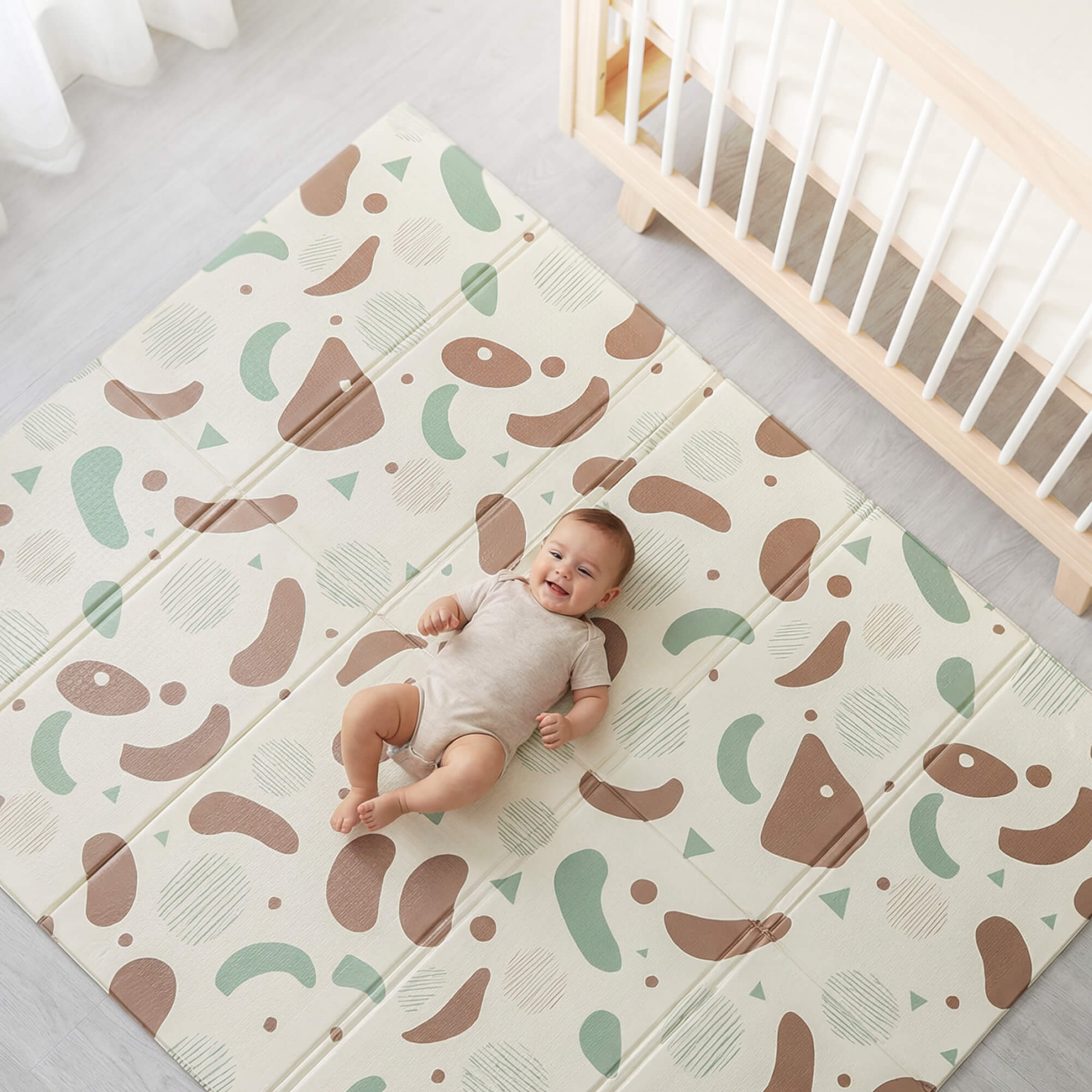 Детский складной коврик UNIX Kids Следы / Traces для ползания 180 x 200 см - фото 13